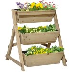 Jardini�re sur pieds carr� potager 3 etages dim. 71l x 61l x 77h cm inserts d'irrigation feutre de drainage ...