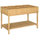 Jardinire sur pieds carr potager avec etagre dim. 110l x 46l x 76h cm 8 compartiments et inserts d'irrigati ...