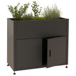 Jardinière sur pied hwc - o85, jardinière métallique sur pied, bac a fleurs, espace de rangement, métal ... Jardinière sur pied hwc - o85, jardinière métallique sur pied, bac a fleurs, espace de rangement, métal ...