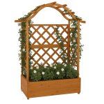Jardini�re sur pied hwc - p66, bac a plantes / a fleurs, pot de fleurs, treillis, support pour plantes ...