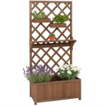Jardinire sur pied hwc - p68, bac a plantes / fleurs treillis support de tuteurage tablette bacs suspendus ...