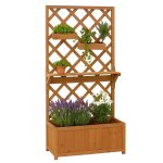 Jardini�re sur pied hwc - p68, bac a plantes / a fleurs treillis support de tuteurage tablette bacs suspendus ...