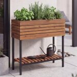 Jardini�re sur pied hwc - p84, bac a fleurs, jardini�re, pot de fleurs, meuble de rangement d'ext�rieur ...