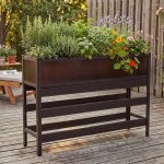 Jardini�re sur pied hwc - p96, bac a l�gumes / a plantes, jardini�re, pot de fleurs en aluminium transparent ...