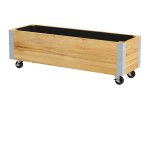 Jardini�re sur roulettes - jardini�re rectangulaire - inserts d'irrigation, feutre de drainage inclus ...