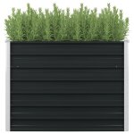Jardinire surleve anthracite 100x100x77 cm acier galvanis