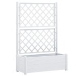 Jardinière avec treillis 100x43x142 cm pp blanc Jardinière avec treillis 100x43x142 cm pp blanc