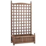 Jardini�re avec treillis - bac a fleurs - jardini�re sur pied - dim. 64l x 28l x 120h cm inserts d'irrigation ...