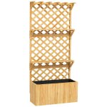 Jardini�re avec treillis haut h. 177 cm - 2 etag�res, support haut, inserts irrigation, feutre - bois ...