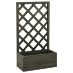 Jardiniere a treillis de jardin gris 50x25x90 cm bois de sapin