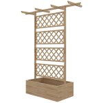 Jardini�re avec treillis et pergola - dim. 160l x 55l x 183h cm - bois sapin pr� - huil�