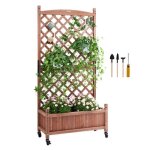 Jardinière avec treillis, vevor - 75x33x156 cm lit de jardin surélevée en bois autoportant bac a fleur ... Jardinière avec treillis, vevor - 75x33x156 cm lit de jardin surélevée en bois autoportant bac a fleur ...