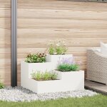 Jardini�re vidaxl 100x100x60 cm acier blanc