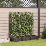 Jardini�re vidaxl avec treillis 3 pcs marron 120x40x125, 5 cm