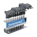 Jeu de 10 cles poignees torx de t9, t10, t15, t20, t25, t27, t30, t40, t45 et t50