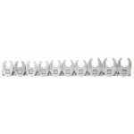 Jeu de 10 cl�s qfc 3 / 8  ks, 10 - 11 - 12 - 13 - 14 - 15 - 16 - 17 - 18 - 19 mm - sur rail -