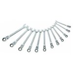 Jeu de 12 cles mixtes a cliquet articulee 8 a 19 mm + 1 polo sam - 50 - ctj12z