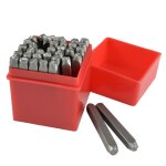 Jeu de 36 pieces, poincons de lettres et chiffres a frapper 5 mm