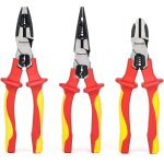 Jeu de 3pcs vde pinces isolées 1000 v, inclus pince universelle, pince a bec long et pince coupante, ... Jeu de 3pcs vde pinces isolées 1000 v, inclus pince universelle, pince a bec long et pince coupante, ...