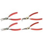 Jeu de 4 pinces circlips - becs coudes et droits