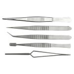 Jeu de 5 pinces brucelles courtes