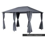 Jeu de 6 rideaux pour la tonnelle santorini 3 x 4 m ardoise