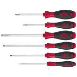 Jeu de 6 tournevis softfinish wiha fente / pozidriv - 07153