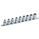 Jeu de 9 douilles courtes 1 / 2'' sur rack de rangement s - j9r - 8 � 16 mm sam outillage