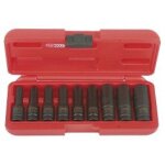 Jeu de 9 douilles torx femelles à choc ks . e10 - e11 - e12 - e14 - e16 - e18 - e20 - e24 Jeu de 9 douilles torx femelles à choc ks . e10 - e11 - e12 - e14 - e16 - e18 - e20 - e24