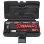 Jeu de couteaux ks, grattoir et couteau 15 lames droit, 5 obliques, 5 trapzes