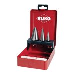 Jeu de forets � t�le 3 - 14 / 4 - 20 / 16 - 30, 5 mm hss nombre de lames 2 coffret m�tal 4 pi�ces ruko ...