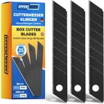 Jeu de lames de cutter (noir, paquet de 25), lames de rechange pour couteaux utilitaires de 18 mm, lames ...