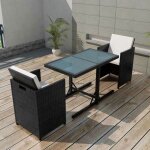 Jeu de mobilier de jardin 7 pcs noir rsine tresse