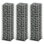 Jeu de panier de gabion 3 pcs fil galvanis� 25 x 25 x 100 cm
