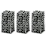 Jeu de panier de gabion 3 pcs fil galvanisé 25 x 25 x 50 cm Jeu de panier de gabion 3 pcs fil galvanisé 25 x 25 x 50 cm