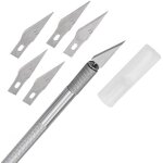 Jeu de scalpels antidérapants, 5 lames de rechange, alliage d'aluminium, lames en acier inoxydable, durable, ... Jeu de scalpels antidérapants, 5 lames de rechange, alliage d'aluminium, lames en acier inoxydable, durable, ...