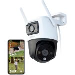 Jexnovashop - 4k(5mp + 3mp) camra surveillance wifi extrieure  double objectif, 360 camra ip exterieur ...