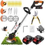 Jexnovashop - debroussailleuse electrique sans fil, d�broussailleuse � batterie livr� avec 2 batteries ...