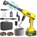 Jexnovashop - nettoyeur haute pression � batterie, max 60 bar avec 2 x 4000mah batteries, pulv�risateur ...