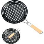 Jexnovashop - po�le � barbecue pliable avec trous de 30, 5 cm ¿ po�le � griller antiadh�sive avec poign�e ...