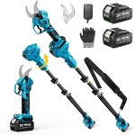 Jexnovashop - seesii s�cateur electrique avec perche, 2 - en - 1 secateur electrique sans fil t�lescopique, ...