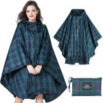 Jfkjg - lightweight waterproof rain poncho for women men, windproof reusable ripstop breathable raincoat ...