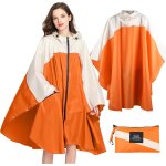 Jfkjg - lightweight waterproof rain poncho for women men, windproof reusable ripstop breathable raincoat ...