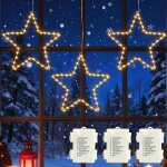 Jgd - lot de 3 guirlandes lumineuses de no�l � 45 led en forme d'�toile, guirlande lumineuse pour l'ext�rieur ...