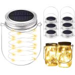 Jgd - lot de 6 guirlandes lumineuses solaires � suspendre 20 led �tanches pour jardin, cour, mariage, ...