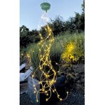 Jgd - . blatt & bl�te guirlande lumineuse solaire � 100 led blanc chaud sur fils de cuivre avec panneau ...