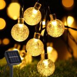 Jgd - guirlande solaire ext�rieure 8m - 40 led 8 modes boules de cristal etanche ip65 - pour jardin, ...