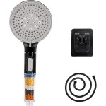 Jgd - pommeau de douche anti - calcaire avec filtre 4 - stades - 5 r�glages de pression, tuyau haute ...