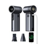 Jisulife ultra2 turbo ventilateur portable � affichage led et lampe de poche - gris m�tallique