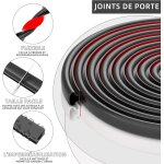 Joint porte d'entr�e, joint de porte fenetre isolant anti froid type d, autocollante joint caoutchouc, ...